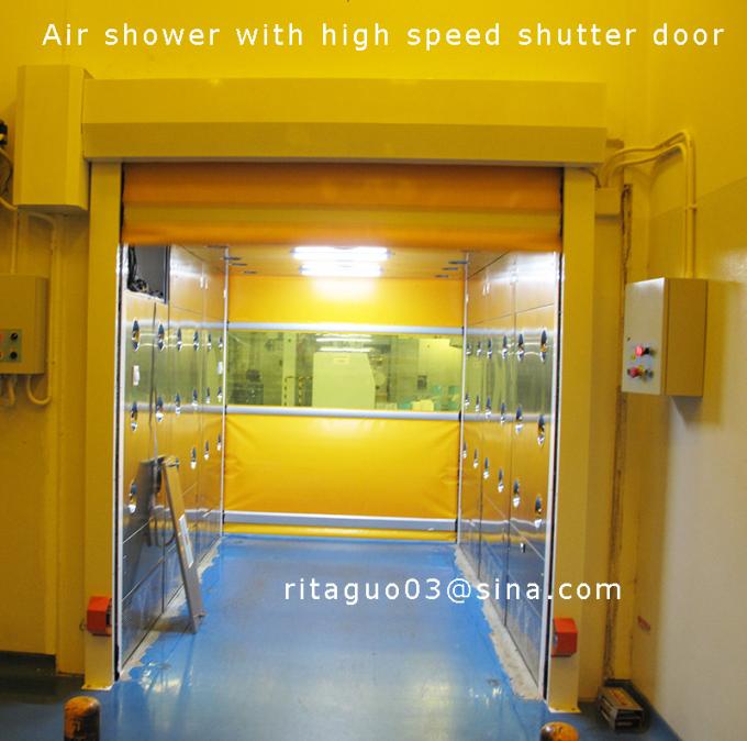 Ελασματοποιημένο εν ψυχρώ ντους αέρα αποστειρωμένων δωματίων χάλυβα, δωμάτιο ντους αέρα με τις πόρτες παραθυρόφυλλων υψηλής ταχύτητας 3