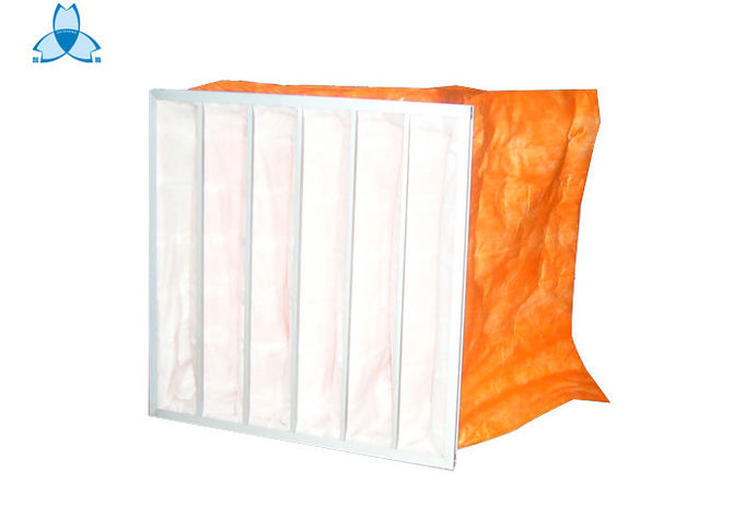 Βιομηχανική πορτοκαλιά υψηλή βρώμικη ικανότητα φίλτρων αέρα τσεπών με τη EVA ή το λαστιχένιο στόλισμα πυριτίου 0